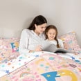 thumbnail image 4 of Castle Fairy Unicorn Letter B Bedding Comforter Set 7 Pieces for Kids,Kawaii Animal Full Bedding Set, 4 of 7