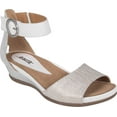 thumbnail image 1 of Women's Earth Hera Ankle Strap Sandal Silver Snake Print Suede 9 M, 1 of 6