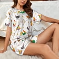 thumbnail image 4 of Daiia Funny Chicken Pattern Womens Pajama Sets Short Sleeve Pajamas for Women Sets Soft Lounge Sets Casual Round Neck Sleepwear PJS-Medium, 4 of 7
