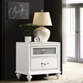 thumbnail image 2 of Stylish White Nightstand With 2 Drawers And Acrylic Crystal Ornaments Fascinating 2 In Dazzling Accents, 2 of 4