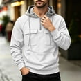 thumbnail image 2 of Sweatshirts for Men Hooded Quarter Zip Loose Pullover Winter Casual Patchwork Long Sleeve Sweatshirt with Pockets Daily Casual Athletic Wear, 2 of 7