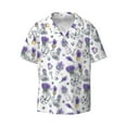 thumbnail image 2 of Lsque Lavender Bicycle print Men's Cuban Collar Short Sleeve Shirt Summer Beachwear Casual Button Down Fashionable Vacation Leisure Shirt-X-Large, 2 of 7