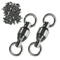 thumbnail image 1 of Uxcell Paquete de 50 Giradores de Rodamientos de Bolas, 4# 0.91In (23mm) Conector de Línea Líder de Señuelo de Acero Inoxidable para Pesca [Negro], 1 of 1