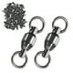 thumbnail image 1 of Uxcell Paquete de 50 Giradores de Rodamientos de Bolas, 4# 0.91In (23mm) Conector de Línea Líder de Señuelo de Acero Inoxidable para Pesca [Negro], 1 of 1