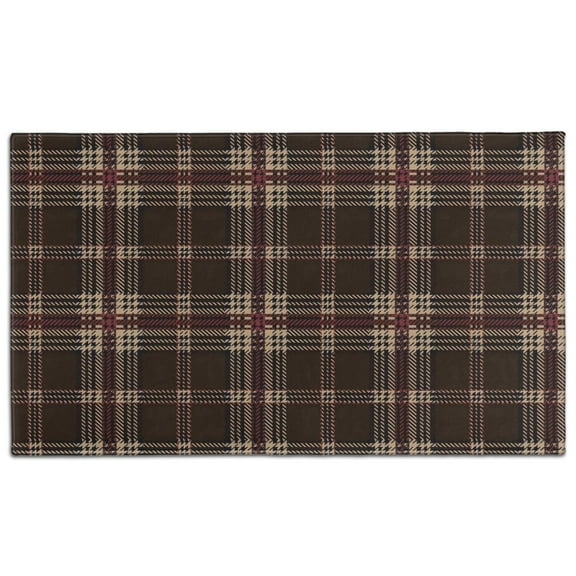 Brown Beige Checkerboard Checkered Pattern Door Rugs,Washable Non Slip Door Mats Indoor,Decorative Door Mats,Entry Mat Indoor for Entrance,Bedroom,Kitchen,Bathroom,17"x30"