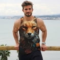 thumbnail image 6 of KLL Floral Fox Print Men's Muscle Gym Workout Stringer Tank Tops Bodybuilding Fitness T-Shirts Tank Tops Men-Large, 6 of 7