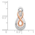 thumbnail image 2 of Diamond2Deal 14K Two-tone Gold Diamond Double Infinity Chain Slide Pendant for Women, 2 of 4