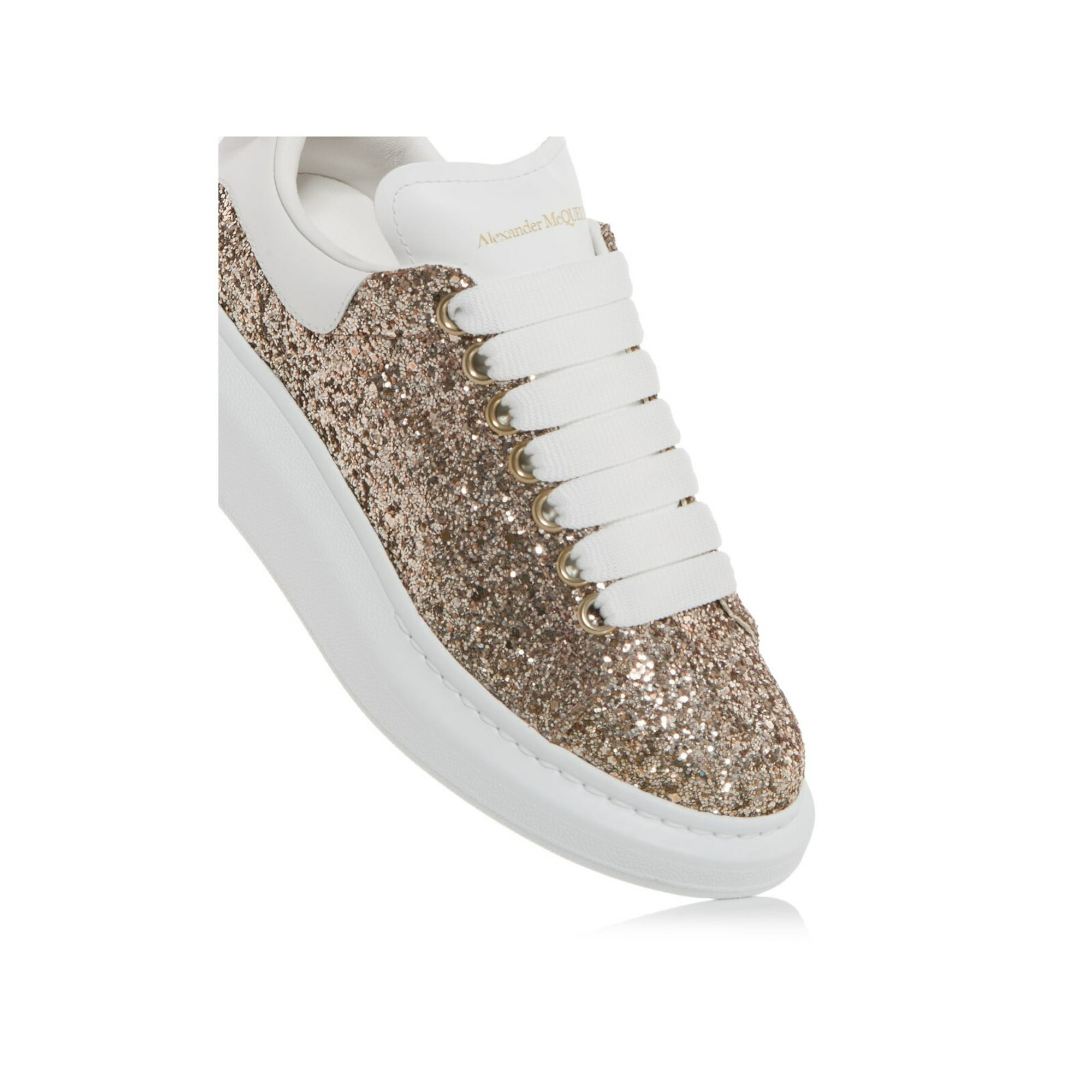 Gold glitter alexander mcqueen's on sale