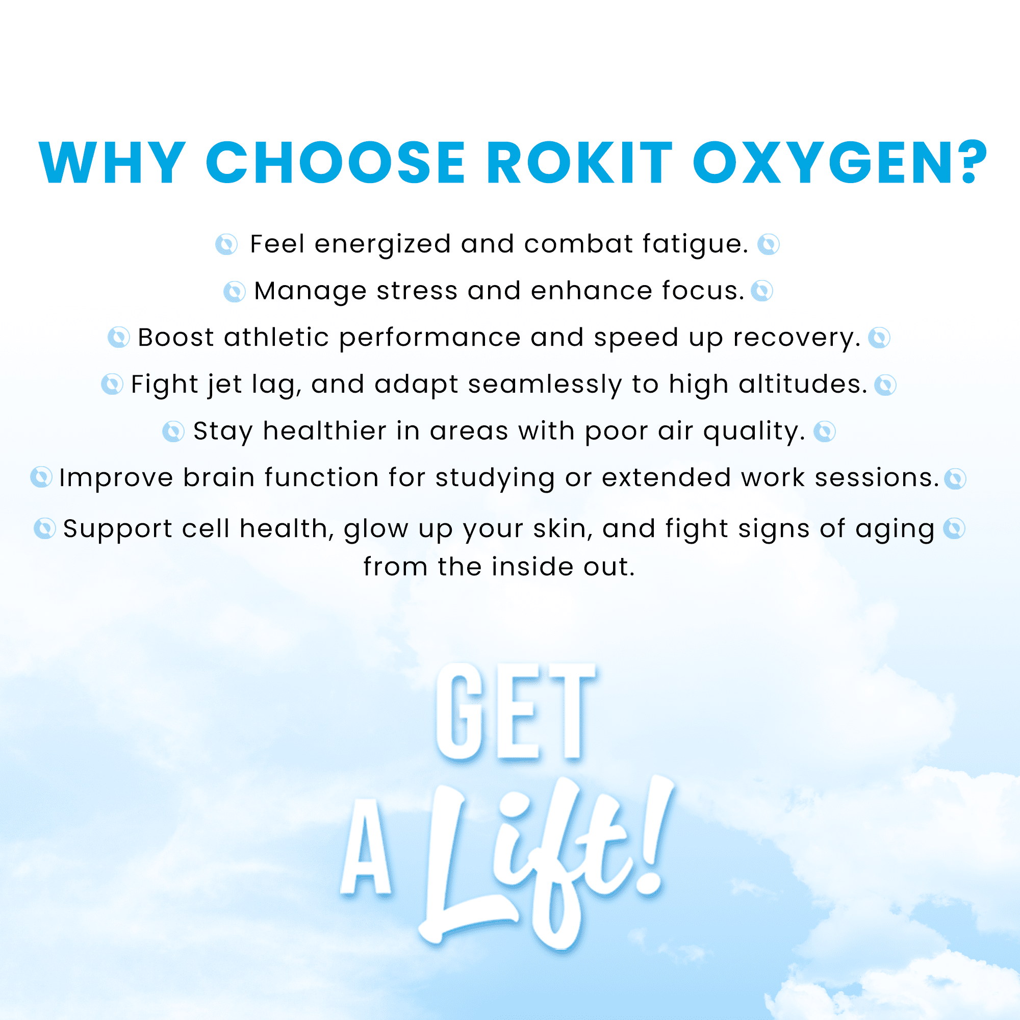 ROKiT Oxygen Portable Recreational Oxygen 10L Canisters – 8 Pack – 99.9% Pure Oxygen