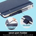 thumbnail image 2 of HUGFEGWE Pocket Notebook Journals, 3 Pack Mini Small Notebooks for Work, Leather Cover Notepad with 3 pens, Elastic Closure, Blue AZ824-8053, 2 of 7