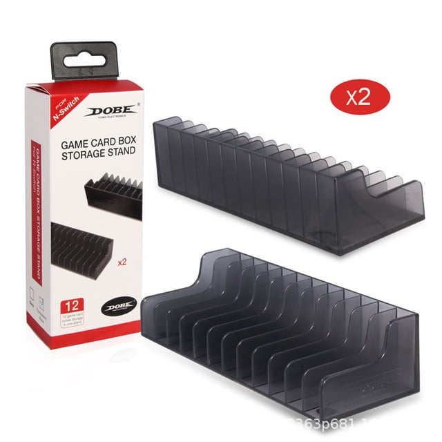 2-Pack Clear Game Card Storage Holders for Nintendo Switch - Transparent Cartridge Organizer, Dustproof Slot Rack