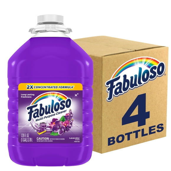 Cleaner Fabuloso, concentrado de lavanda, 128 ml, paquete de 4