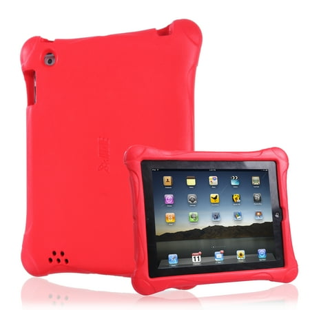 Ipad 2 Case Cover - HDE Apple iPad 2 3 4 Shock Proof Case for Kids - Protective Bumper Cover Rugged Lightweight Skin for iPad 2 iPad 3 iPad 4 (Red)