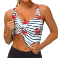 thumbnail image 3 of Picia Cute Red Crabs With Nautical Sports Bra for Women,Padded Strappy Sports Bras Medium Support Yoga Bra with Removable Cups,Running Yoga Bra-X-Large, 3 of 9