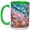 Green, variant on Stained Glass Beach Coffee Mug, Seashell Starfish Mug, Ceramic Cup