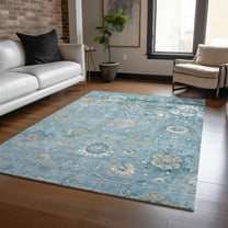 Addison Rugs Chantille Indoor/Outdoor Traditional Formal Teal Washable Rectangle Rug, 9' x 12'