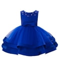 thumbnail image 1 of XASZHN Robes à Fleurs pour Filles pour Mariage Fête Concours Robe de Princesse 3 9 Ans Bleu_001 6-12 Mois, 1 of 8