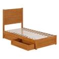 thumbnail image 3 of AFI Aveline Twin XL Platform Bed with Matching Footboard & Storage Drawers, Light Toffee, 3 of 13