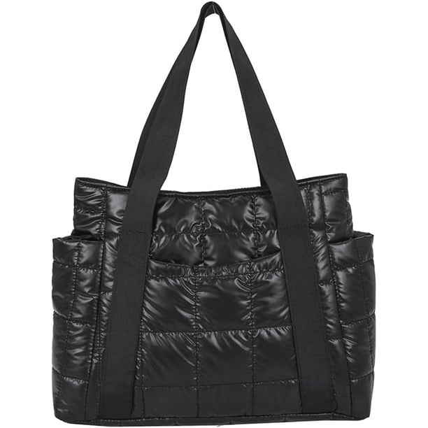 LHSHID Quilted Hobo Bag Nylon Shoulder Crossbody Bag Padding Down Cotton Handbag Purse Soft Fluffy Large Totes Top Handle Bag