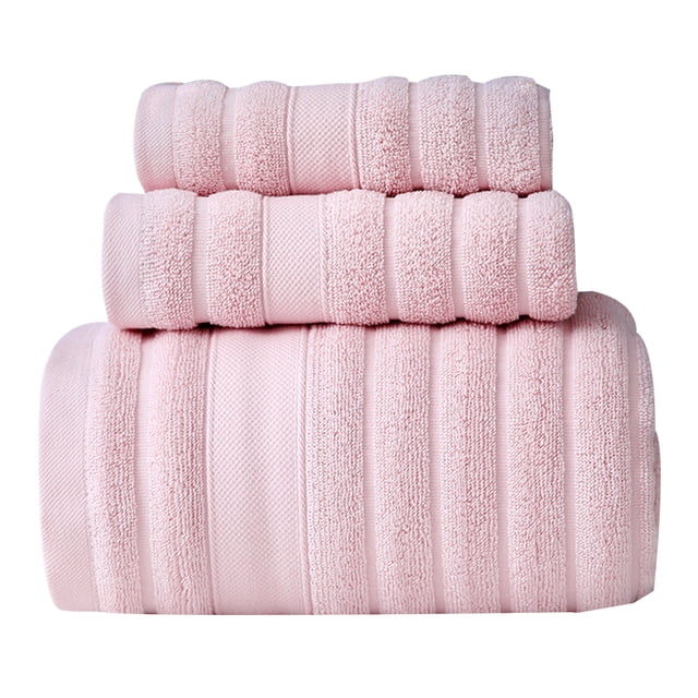 Juego de toallas de baño de algodón: toallas de baño gruesas y absorbentes de 3 piezas, 1 toalla de baño, 2 paños de lavado