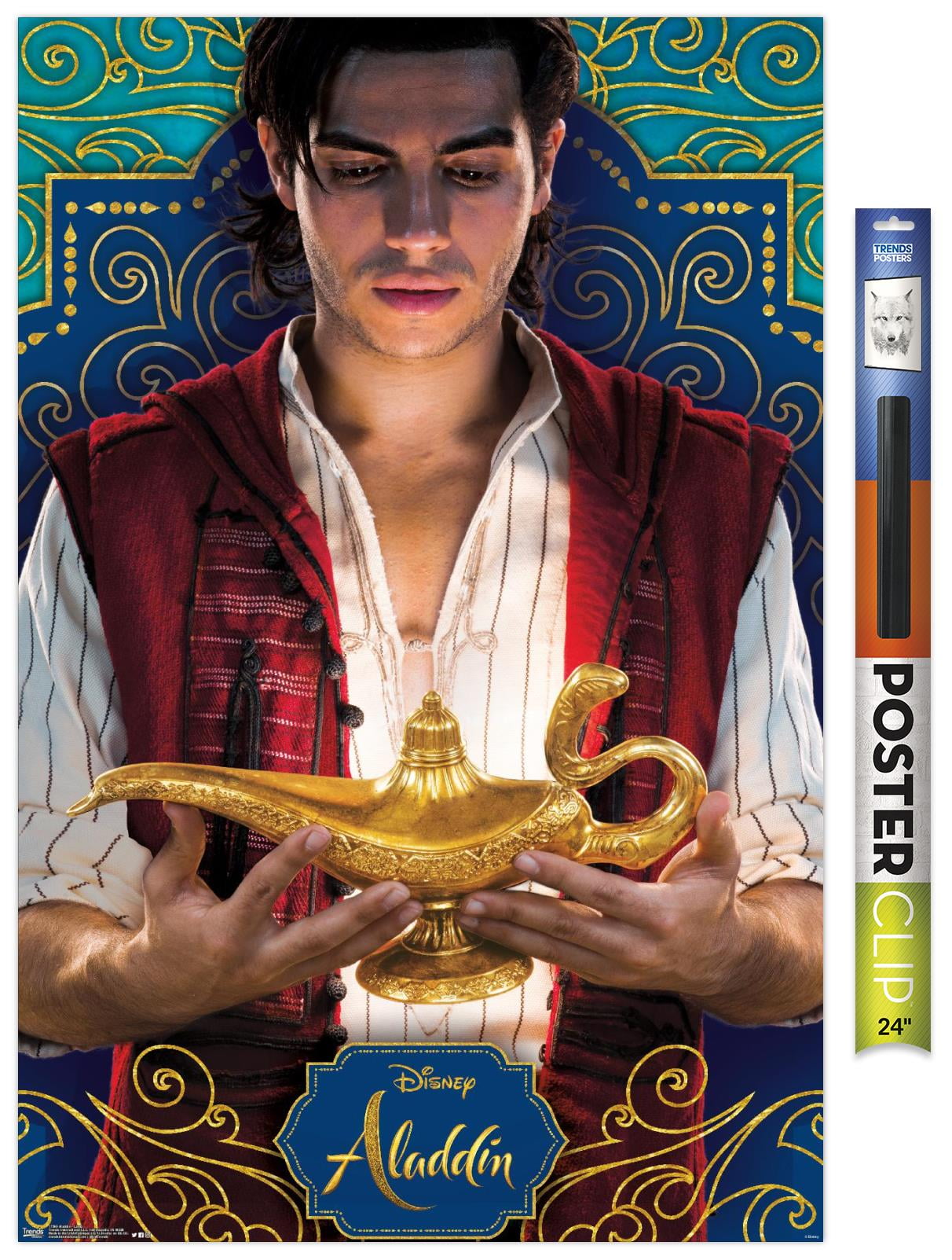 Disney Aladdin Lamp Premium Poster and Poster Clip Bundle Walmart