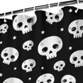 thumbnail image 3 of Black White Tiny Skull Pattern Shower Curtain 84"x72" ,Bathroom Decorative Shower Curtains Set with 12 Hooks,Modern Waterproof Washable Shower Curtain, 3 of 6