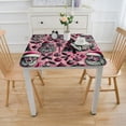 thumbnail image 3 of Pink Christmas Tablecloth Tree Rectangle Table Cloth Washable Table Cover for Picnic Dining Table Decor, 3 of 7