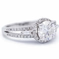 thumbnail image 5 of HeartsAndYou 2.25ct Round Cut Moissanite Engagement Ring for Women Halo 18k White Gold over Silver Split Shank, 5 of 8