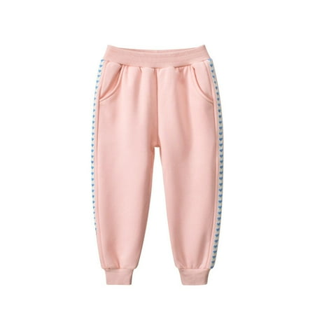 

YDOJG Pants for Boys Girls Autumn Winter New Childrens Pants In The Children Plus Sports Pants Love Everything Wear Underwear Pink 4-5 Years