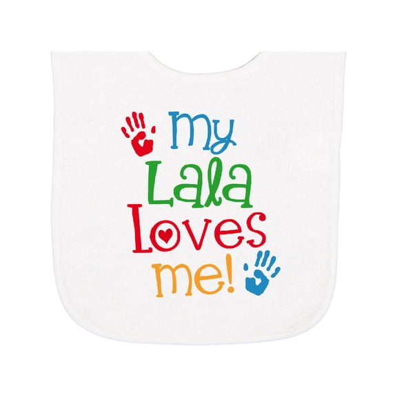 Inktastic My Lala Loves Me Grandchild Baby Terry Cloth Bib