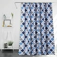 thumbnail image 7 of 72"x84"QuadrilateralTile Pattern Fabric Shower Curtains for Bathroom（Grey and Blue）, 7 of 7