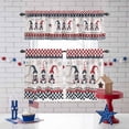 thumbnail image 3 of Independence Day Kitchen Curtains Valances 3 Piece Set, American Gnome Country of The Free Brave Celebration Rod Pocket Tier Curtain and Valance Drapes for Small Window 24 Inch Length for Bedroom, 3 of 9