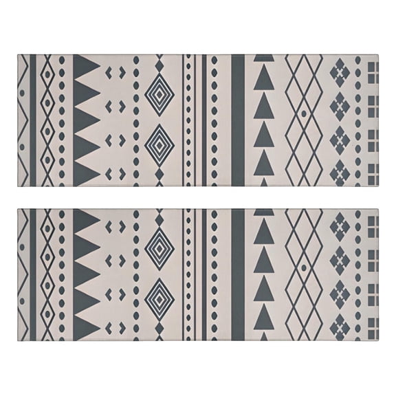 Kitchen Rugs Sets Of 2,Blue Geometric Triangle Circle Pattern Anti Fatigue Kitchen Mat Rugs Non Slip Washable,Decorative Kitchen Floor Mats for Kitchen,Sink,Laundry,17"X47"