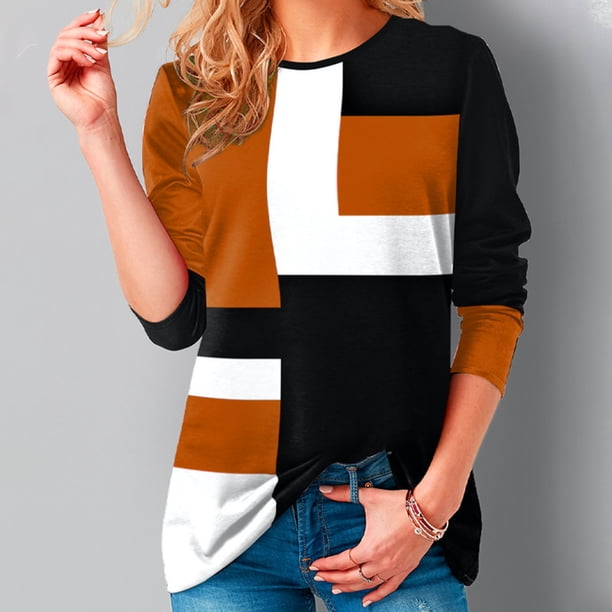Ichuanyi liquidación de la primavera de la primavera de la primavera de la primavera impresa Camiseta de camiseta casual de cuello redondo de manga larga ICHUANYI WER2023082208942