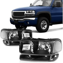 SCITOO 25970915 25970914 2502213 2503213 Headlight Assembly For Chevrolet Trailblazer 2002-2009 For Chevrolet Trailblazer EXT 2002-2006 Headlamp Black Housing Chrome Reflector Clear Lens