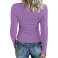thumbnail image 6 of Women's Long Sleeve T-shirt Going Out Tops For Women Fall Long Sleeve Lightweight Tops Ribbed Crew Neck Shirts Winter Trendy Travel Clothes,Purple Women's Long sleeve T-shirt M, 6 of 6