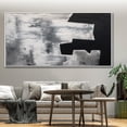 thumbnail image 4 of Large original black and white abstract canvas painting, large white 3D textured painting, white minimalist art, white abstract painting,(102*203cm)40*80 Inches,Unstretched,Frameless, 4 of 4