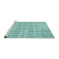 thumbnail image 2 of Ahgly Company Machine Washable Indoor Rectangle Oriental Turquoise Blue Industrial Area Rugs, 2' x 4', 2 of 4