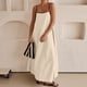 thumbnail image 2 of Vestido largo para mujer: tirantes finos con ribete en contraste, prenda de verano para la playa, vestido largo sin mangas para vacaciones., 2 of 6
