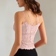 thumbnail image 4 of ChoXxx Women's Lace Backless Camisole Removable Padding Braless Strap Casual Pink M, 4 of 7