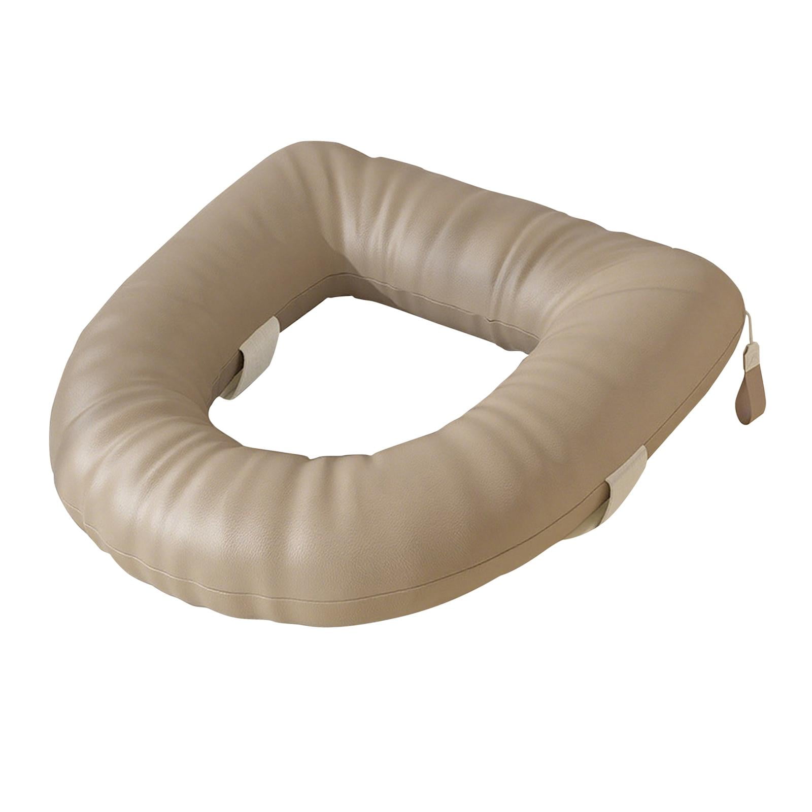 Raised Toilet Seat Cushion Cover Waterproof PU Leather Surface for Standard Toilets and Home Bathroom Safety