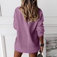 thumbnail image 2 of Womens Fall Winter Oversized Sweater Fashion Pullover V Neck Long Sleeve Loose Solid Knit Jumper Sweaters,Purple L, 2 of 3