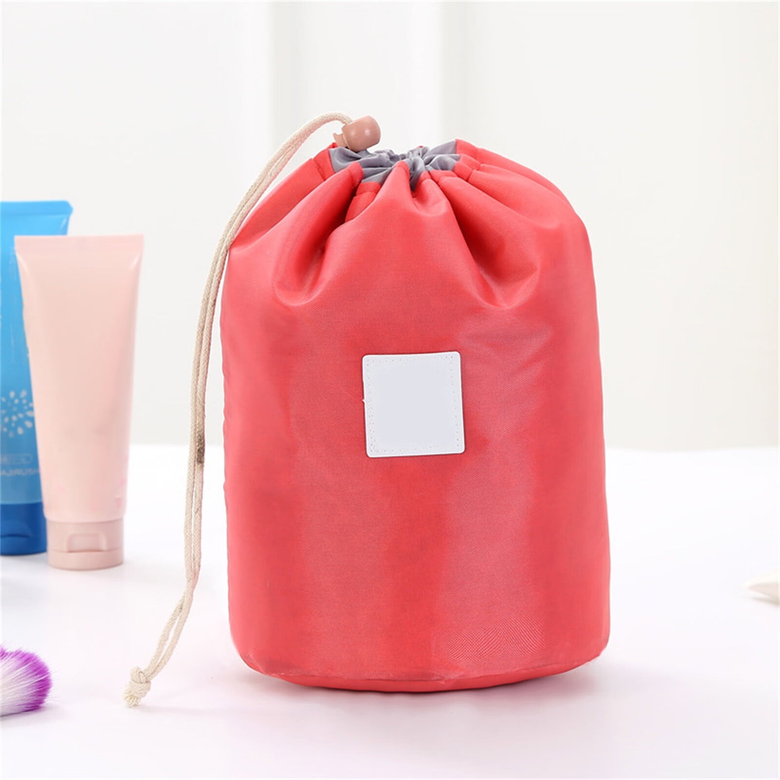 Ykohkofe Cosmetic Barrel Travel Makeup Bags Large Capacity Soft Waterproof Portable Drawstring Cos - Walmart.com