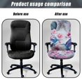 thumbnail image 4 of POLERO Brushed Elastic Fabric One Piece Desk Computer Chair Slipcover for Gaming Home Study, Non Slip Durable Office Chair Cover, Hummingbird Floral Design, 4 of 7