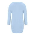 thumbnail image 4 of ShomPort Womens Fleece Comfy Soft Pullover Tops Long Dress Fuzzy Oversized Sweatshirts with Pockets Loungewear (Blue 12), 4 of 5
