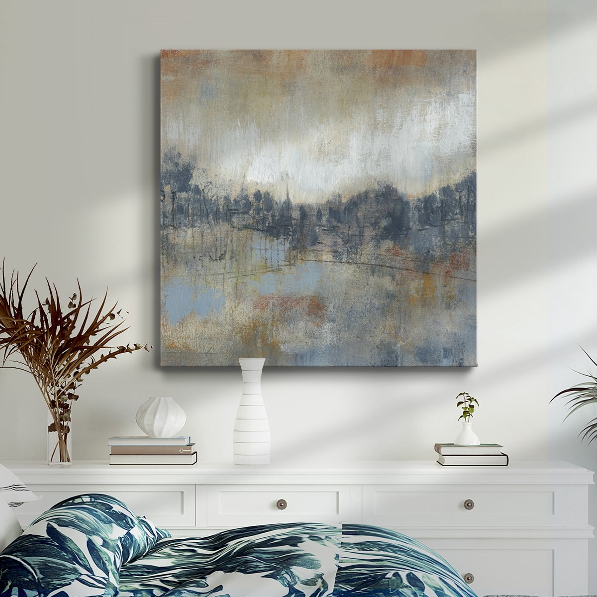 Wexford Home Cool Grey Horizon I-Premium Gallery Wrapped Canvas, 40" x 40" - Ready to Hang