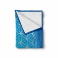 thumbnail image 2 of Geometry Soft Flannel Fleece Throw Blanket, Flower of Life Grid Pattern Consisting of Types Overlapping Circles Theme, Cozy Plush for Indoor and Outdoor Use, 50" x 60", Blue White, by Ambesonne, 2 of 6