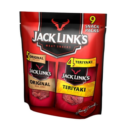 Jack Link’s Beef Jerky 110 Calorie, Variety Pack, 1.25oz, 9