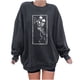 thumbnail image 1 of Sudadera Para Mujer Sudaderas de Otoño Estampado de Calavera Suelto Cuello Redondo Manga Larga Sudadera de Gran Tamaño de Lana Odeerbi ODB171583, 1 of 9