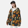 thumbnail image 5 of Goofa Halloween Skull Printed Women's UPF 50+ Sun Protection Hoodie Jacket Lightweight Long Sleeve Sun Shirt for Women with Pocket Hiking Outdoor-Large, 5 of 9